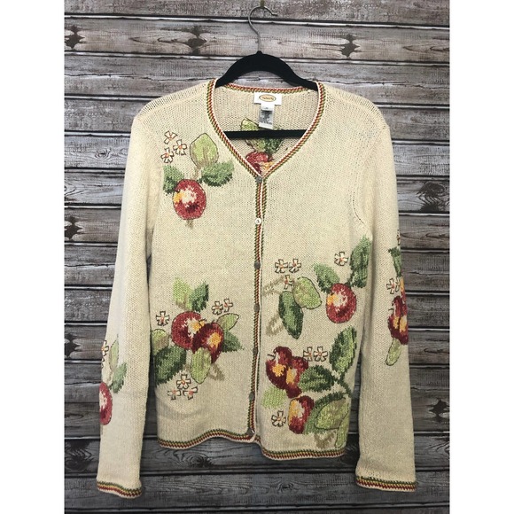 Talbots Sweaters - Talbots Vintage Cardigan Embroidered Med
